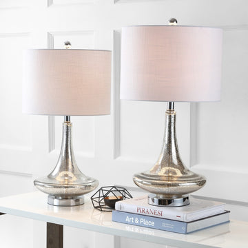 Cecile 25.5" Glass Teardrop LED Table Lamp - JONATHAN Y